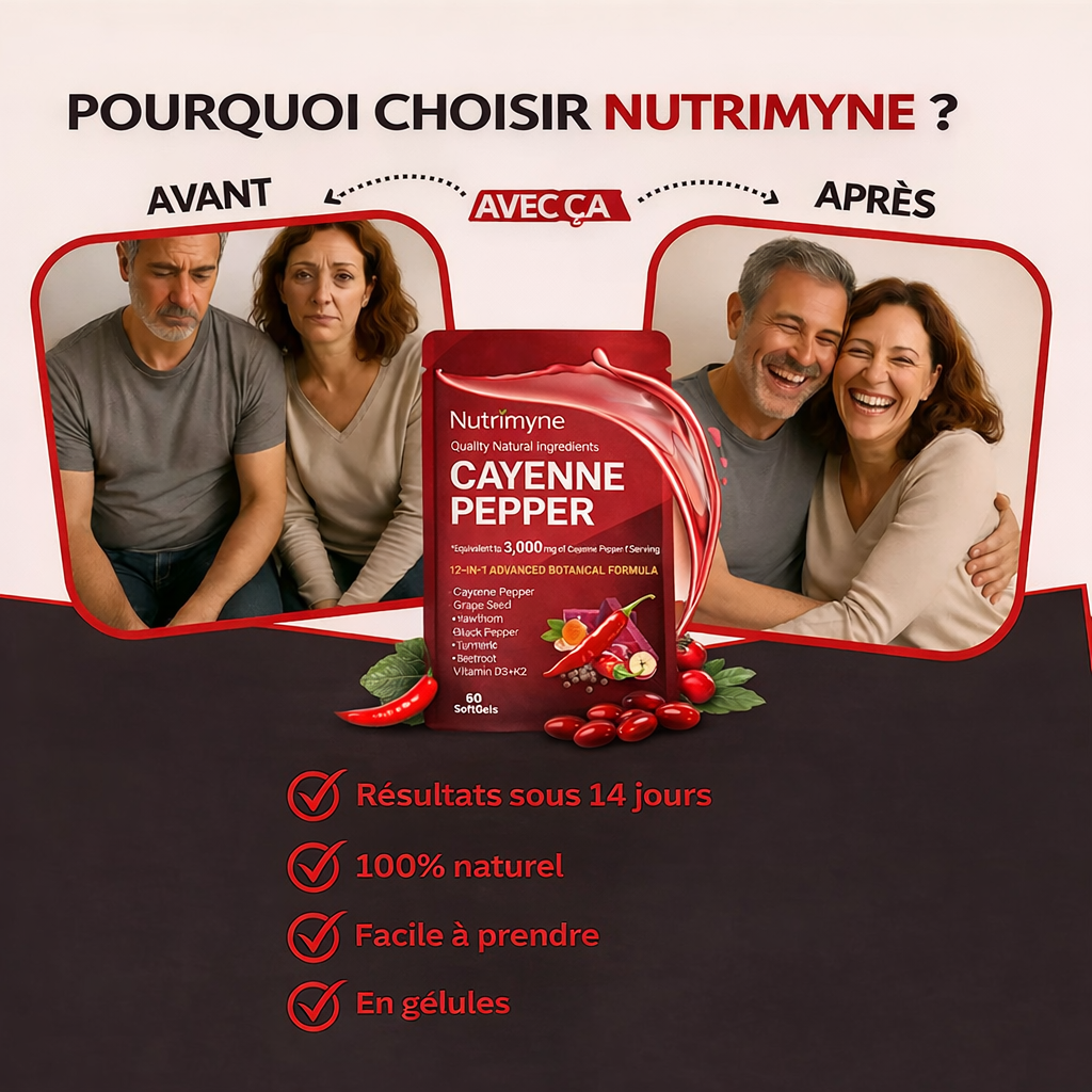 Sachet de gélules au piment de cayenne (60 gélules)