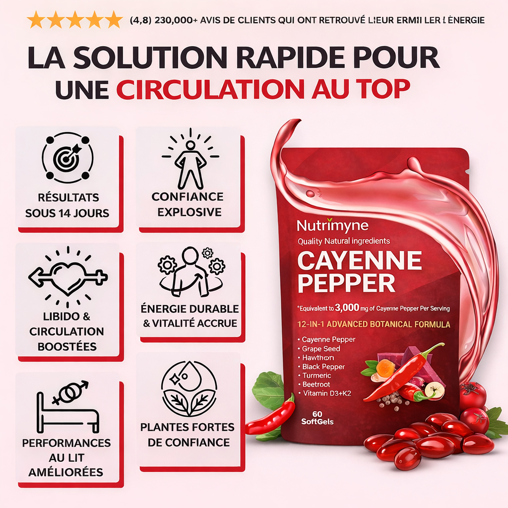 Sachet de gélules au piment de cayenne (60 gélules)
