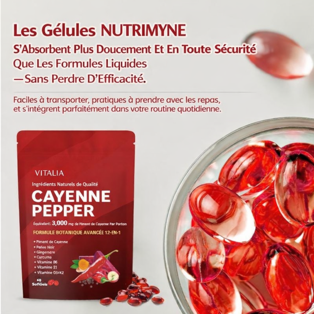 Sachet de gélules au piment de cayenne (60 gélules)