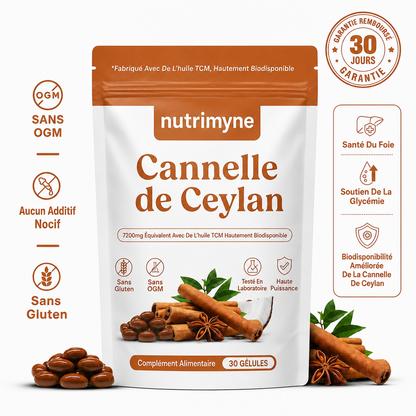 Cannelle de Ceylan équivalent 7200 mg avec huile TCM